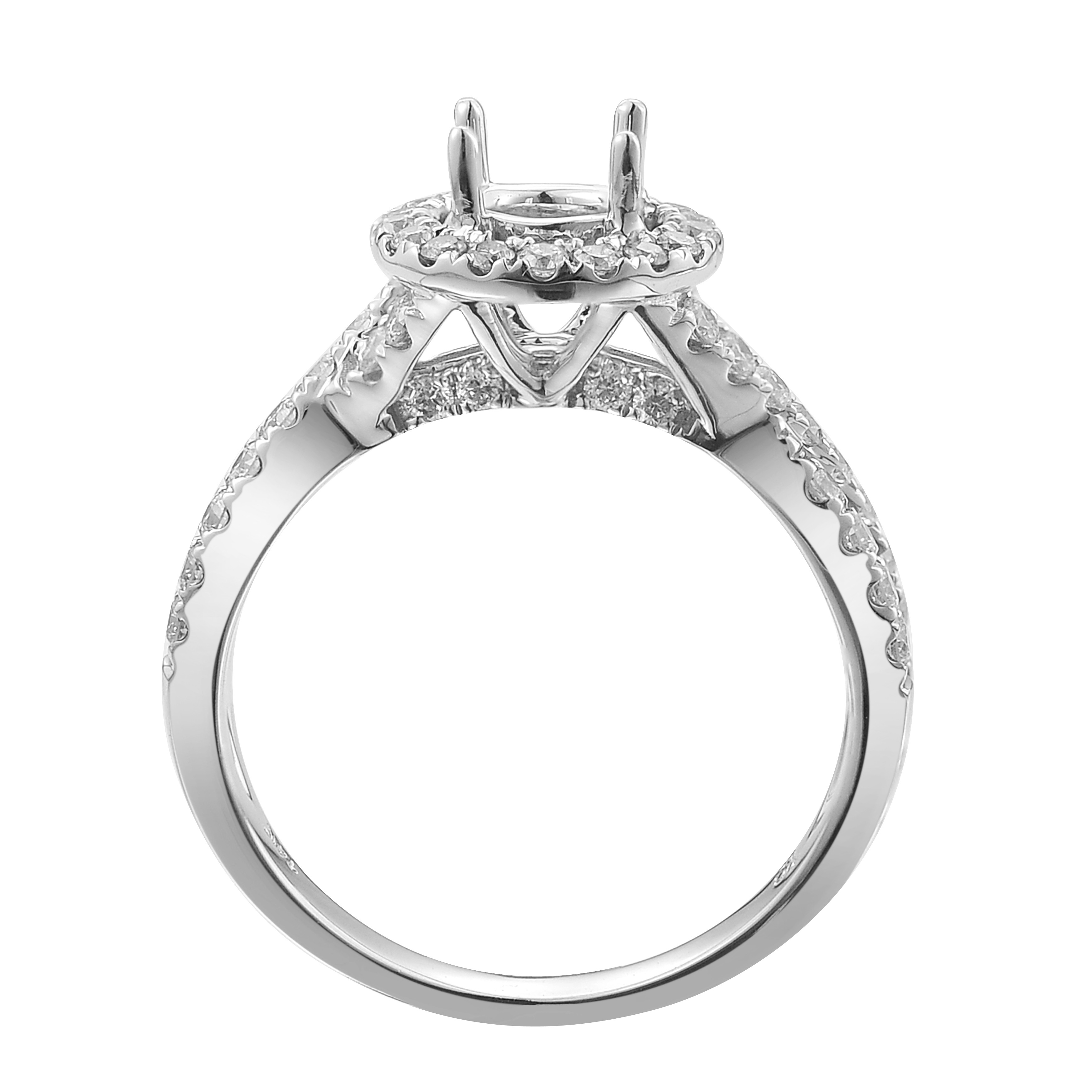 Diamond Engagement Mounting Ring 0.77 ct. 14K White Gold